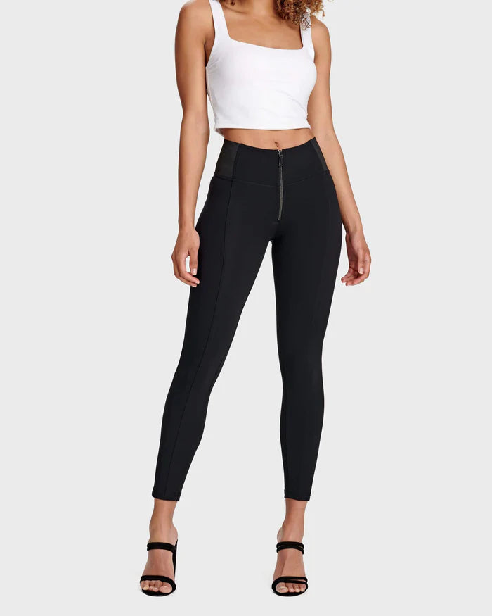 Leggings Slim à Fermeture Éclair avec Fesses de Pêche Stretch