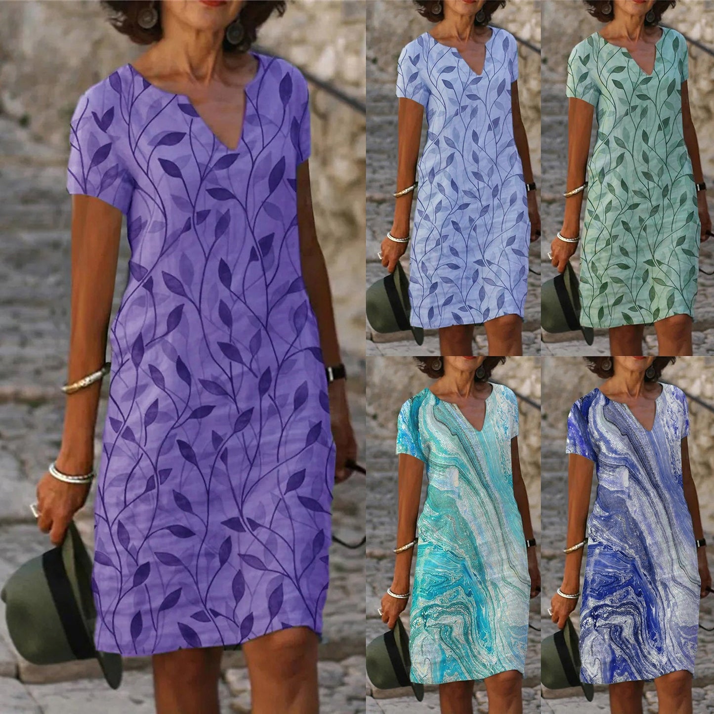 Pamela – Robe Ample à Imprimé Lin et Coton