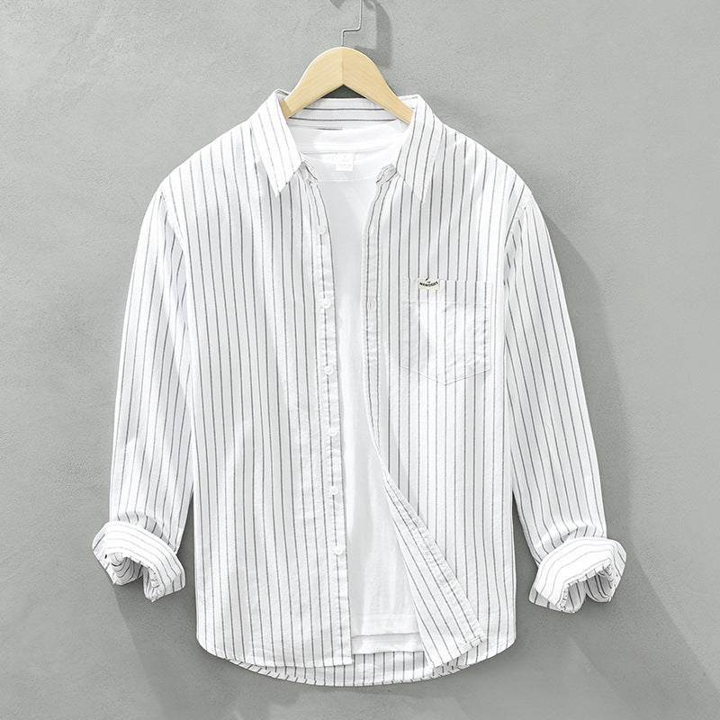 Edward – Chemise Oxford à Rayures en Coton pour Homme