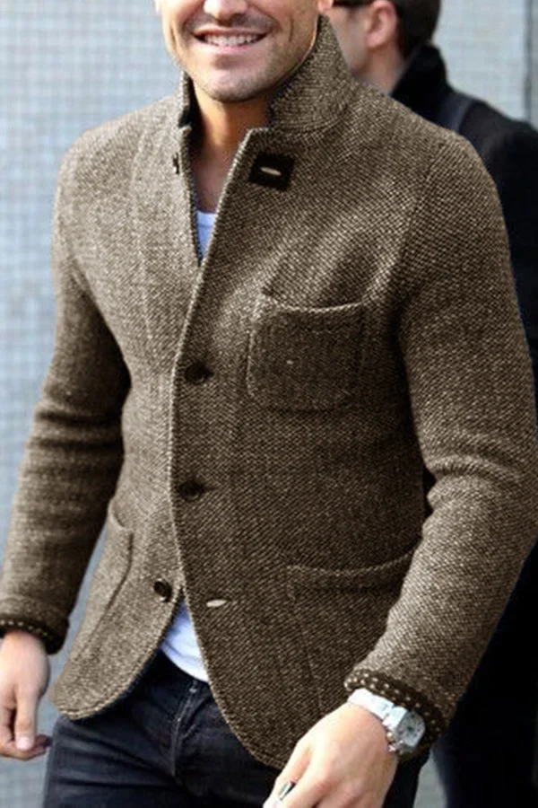 Cardigan rétro tricoté pour hommes