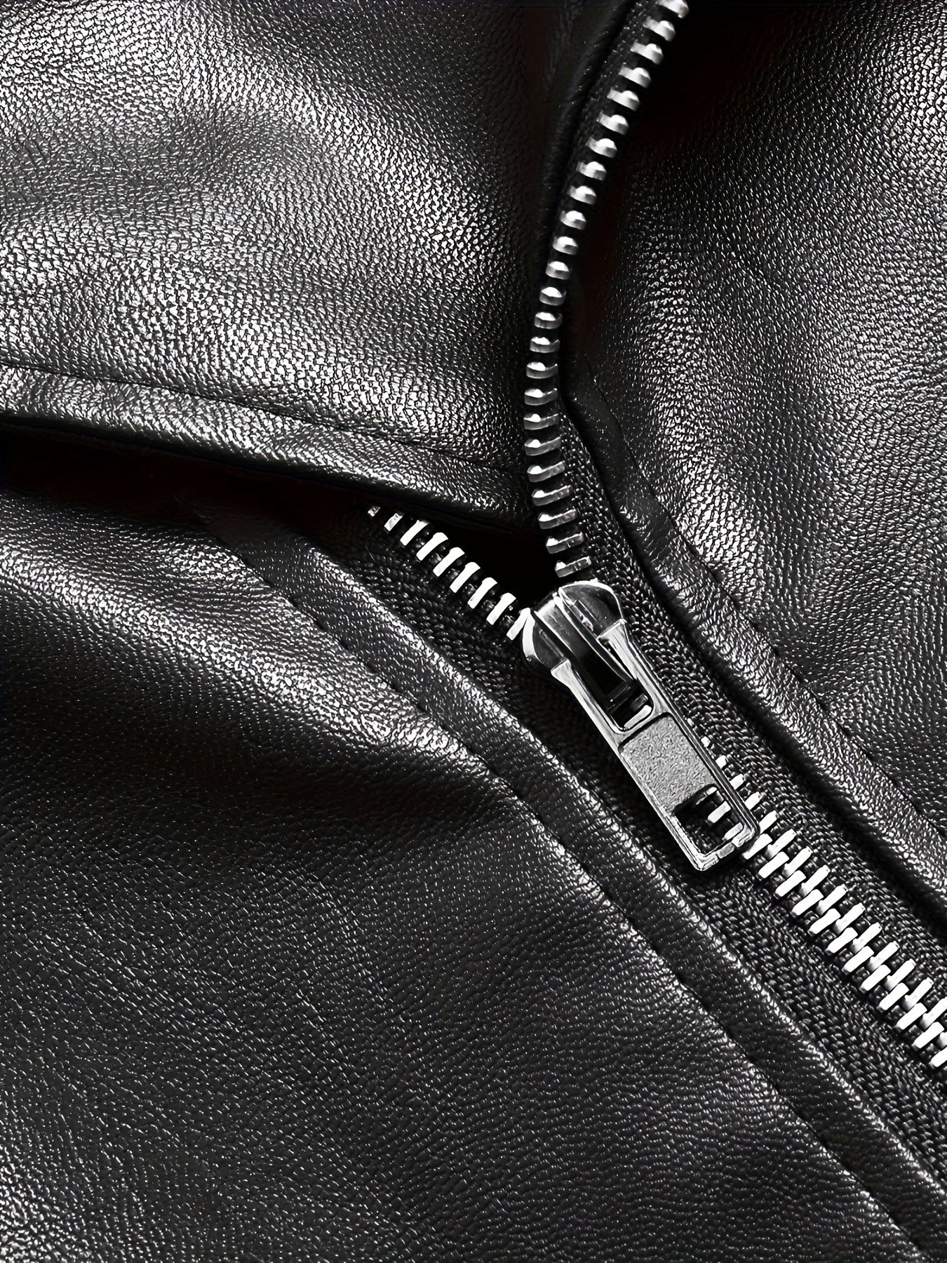 Veste Motard Homme Style Vintage à Fermeture Zippée pour Look Urbain