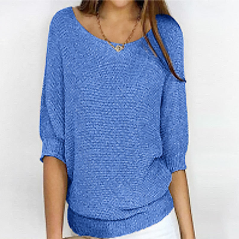 Denise – Pull à Encolure Ronde Uni pour Femme