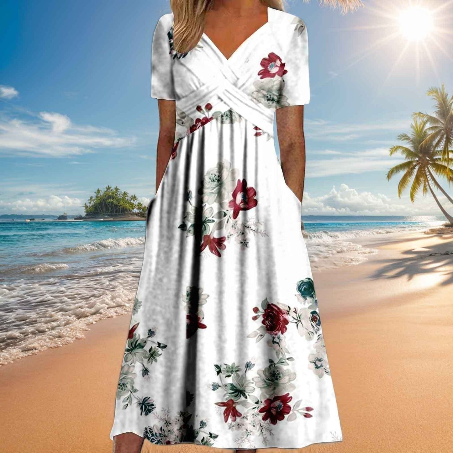 Francesca – Robe Évasée à Manches Courtes