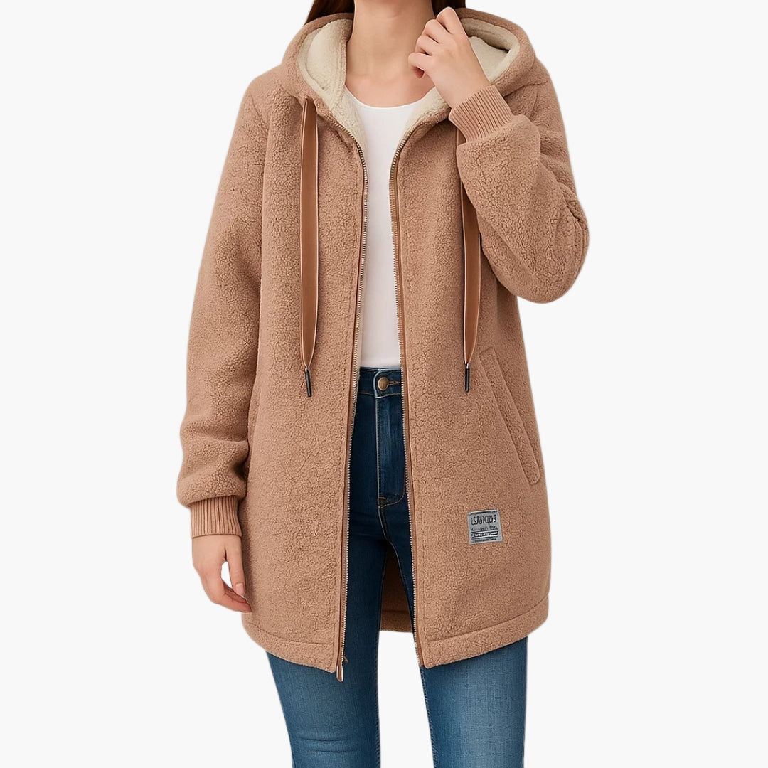 Felpa con cappuccio in pile stile casual da donna - Ideale per l'autunno e l'inverno