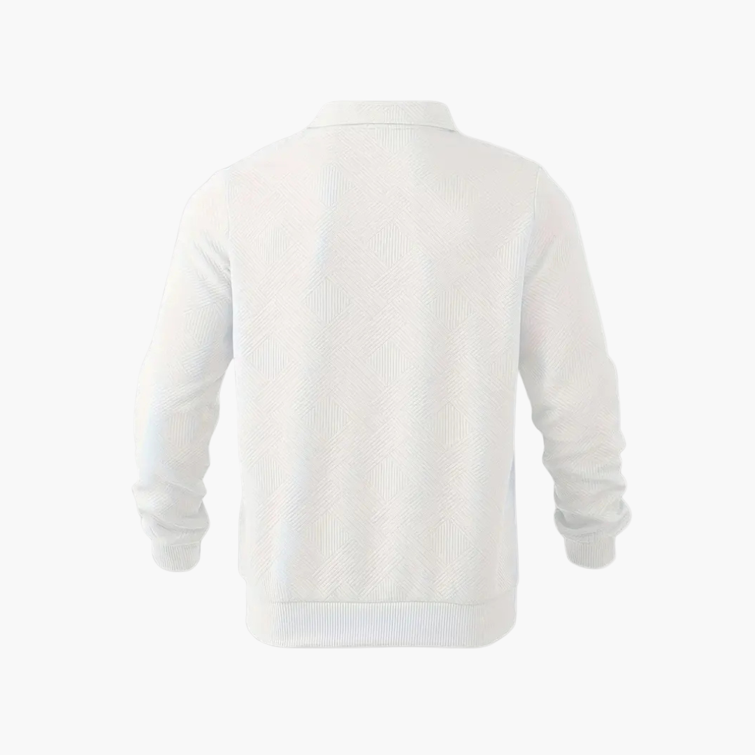 Sweat-shirt pour homme style vintage à col zippé avec motif géométrique – Élégance décontractée pour toutes occasions