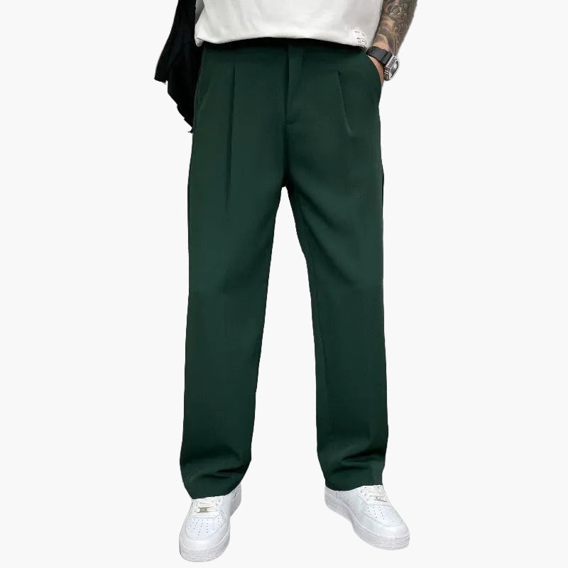 Pantaloni larghi da uomo stile cittadino elegante – Taglio ampio alla moda per un aspetto moderno