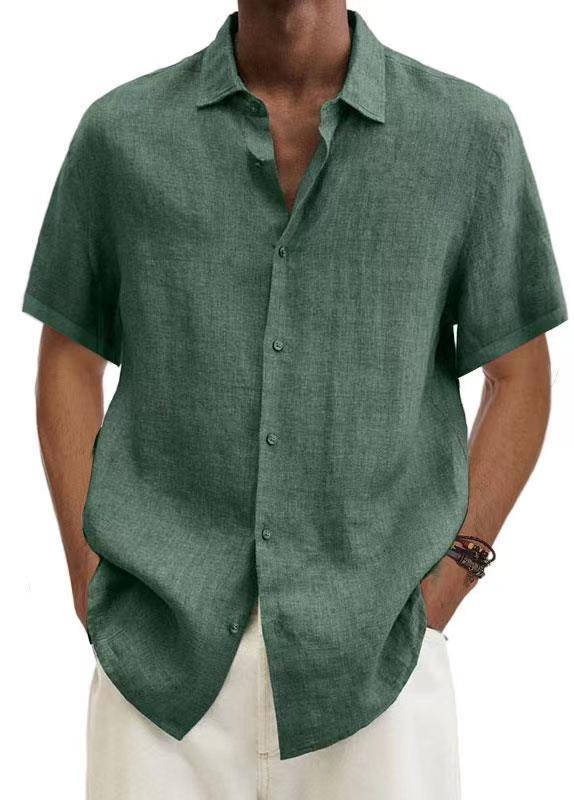 Chemise Décontractée Homme Style Japonais Manches Courtes Été