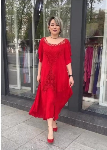 Georgina – Robe Longue Artistique Rétro