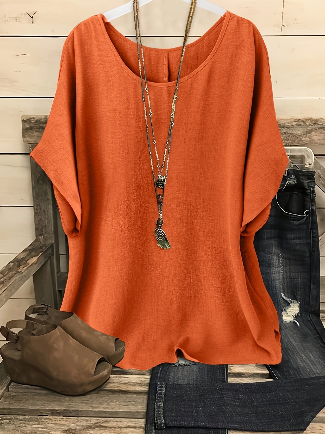 Blouse ample décontractée pour femme style bohème chic – idéale pour sorties et quotidien