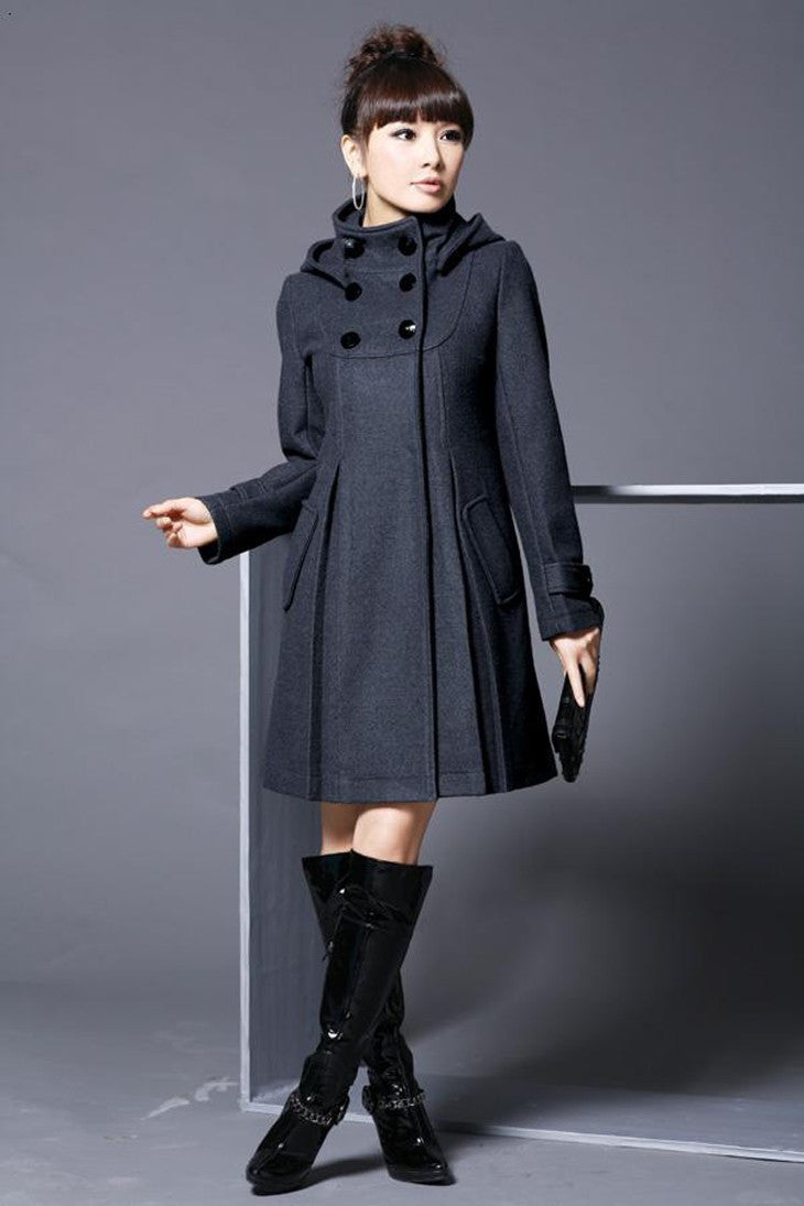 Ann – Manteau Cape à Capuche Double Boutonnage
