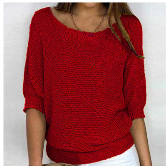 Denise – Pull à Encolure Ronde Uni pour Femme