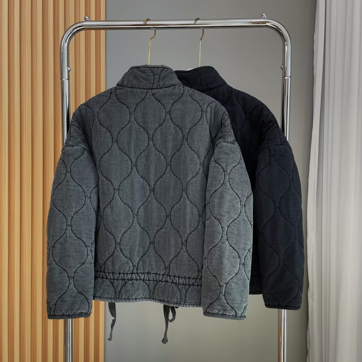 Kim – Veste zippée en coton à manches longues