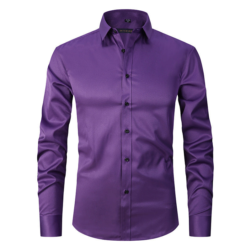 Kirk – Chemise Slim Fit à Manches Longues et Couleur Unie