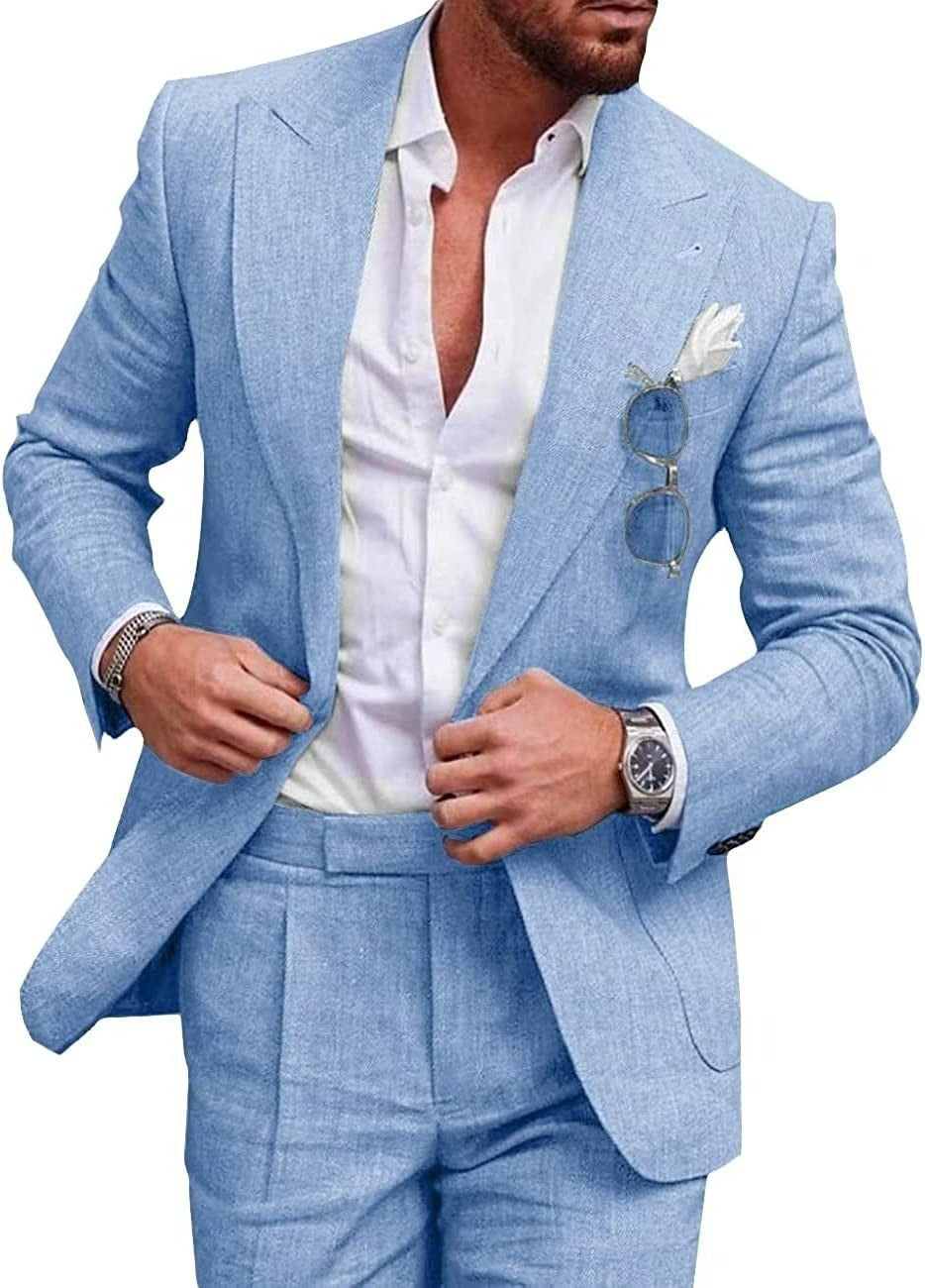 Joshua – Costume Deux Pièces Uni à Bouton Unique