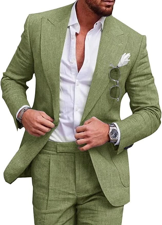 Joshua – Costume Deux Pièces Uni à Bouton Unique
