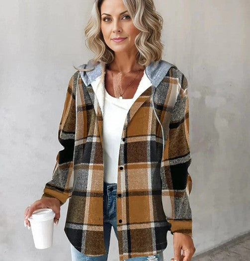 Emma – Veste en Laine à Grands Carreaux