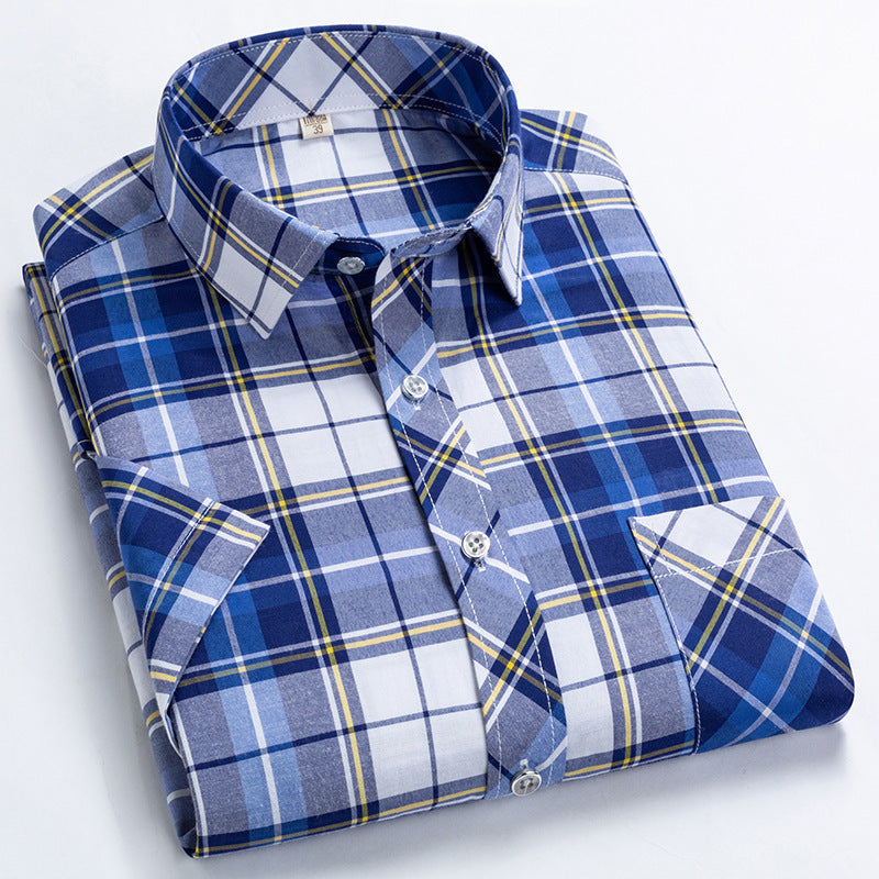 Steve – Chemise décontractée à col boutonné pour homme à manches courtes
