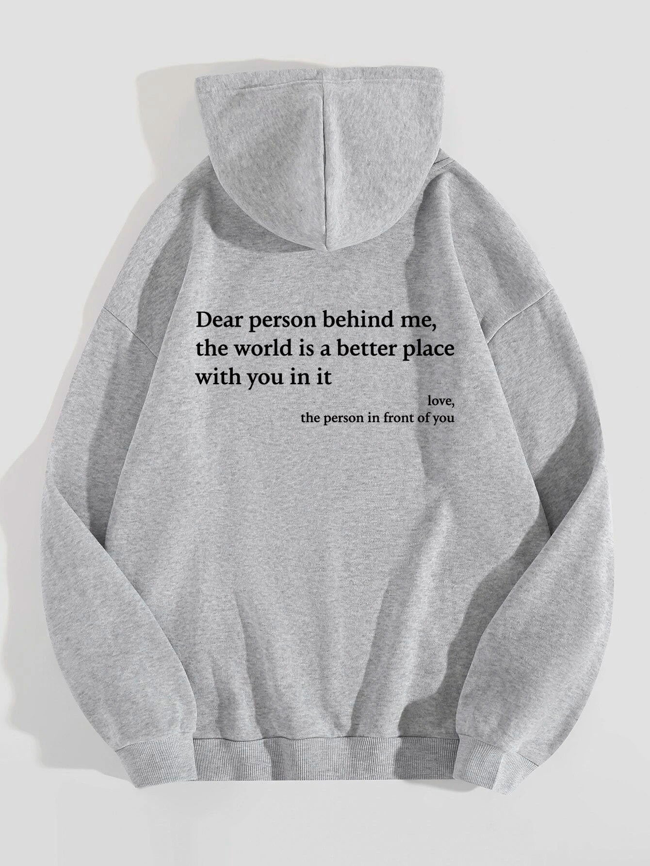 Sue – Sweat à Capuche Imprimé Lettre avec Poche Kangourou