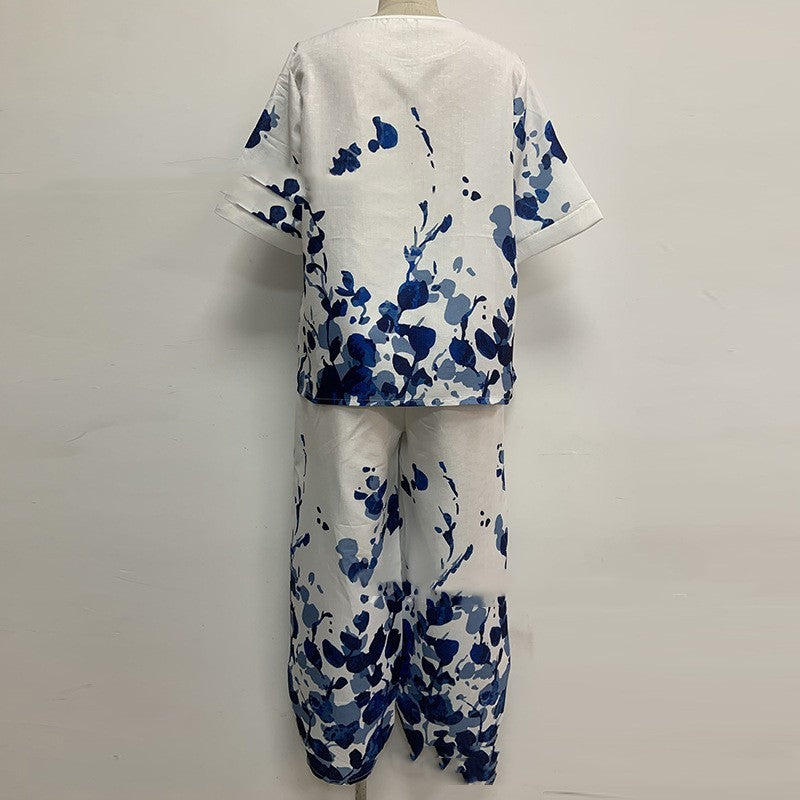 Karen – Ensemble Imprimé Végétal et Floral pour Femmes