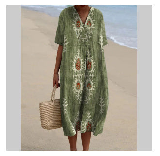 Robe Longue Décontractée Femme Style Bohème Idéale Plage et Été