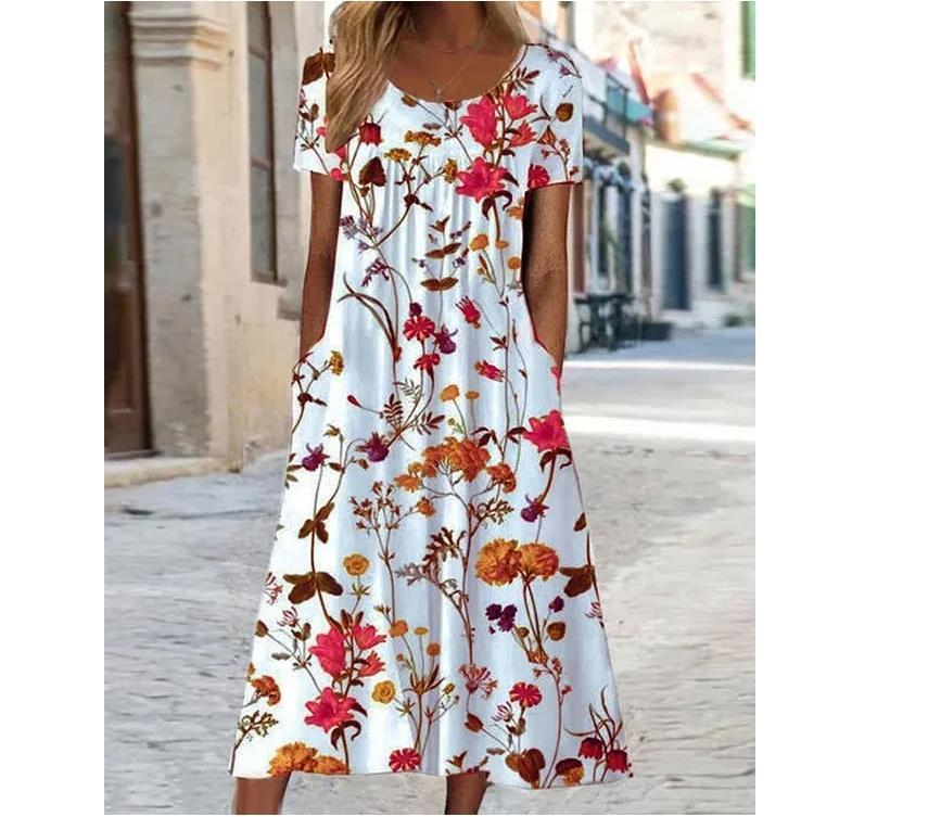 Amelia – Robe Ample à Imprimé Floral Décontracté
