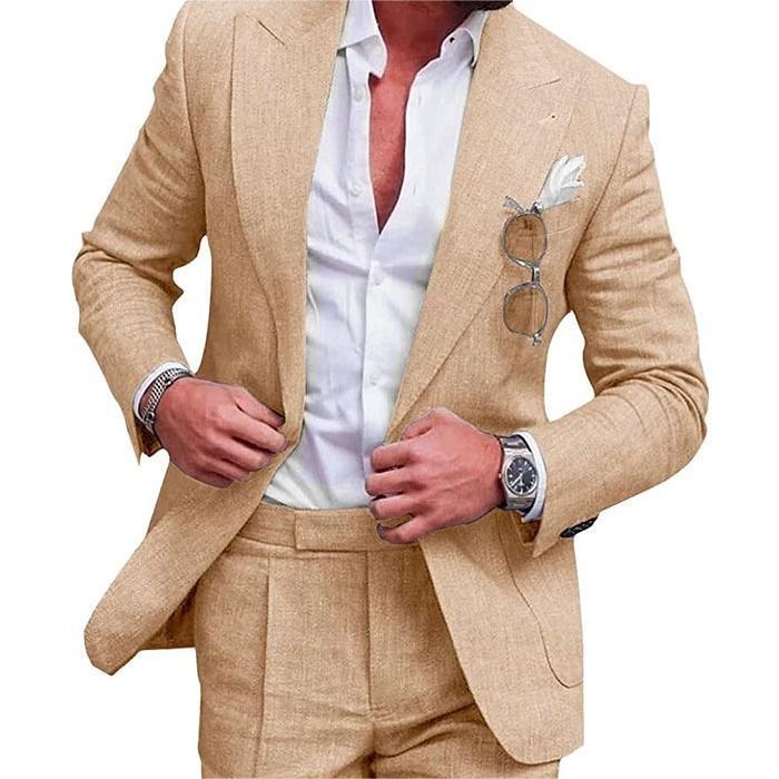 Joshua – Costume Deux Pièces Uni à Bouton Unique