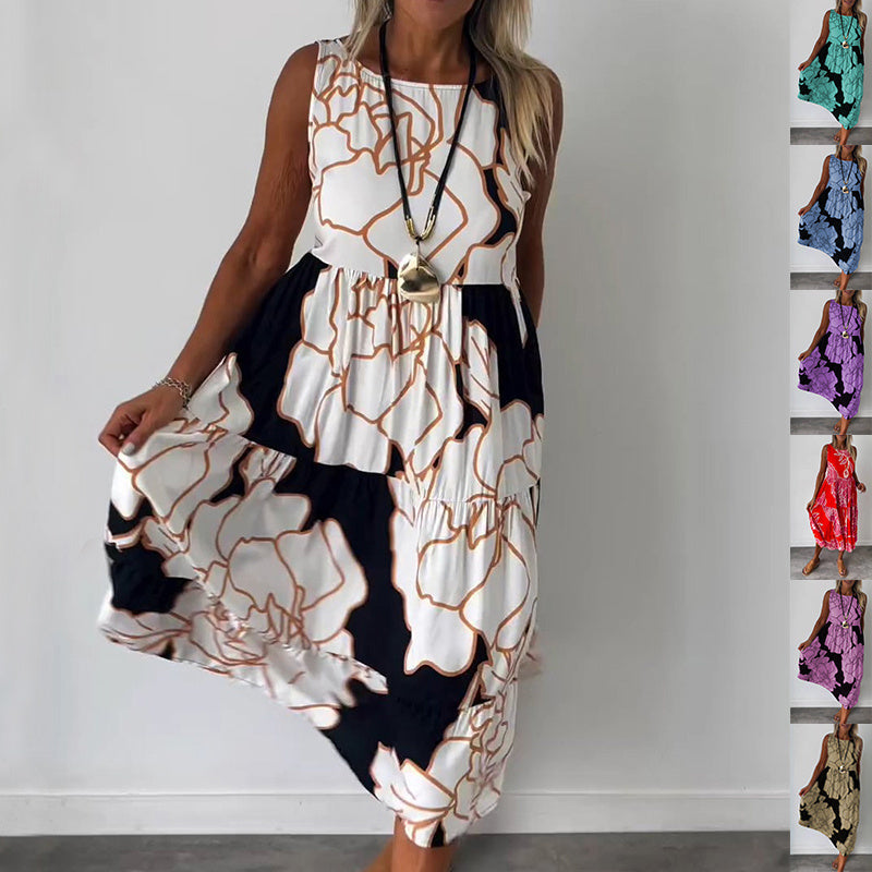 Alison – Robe sans manches à imprimé avec lacets