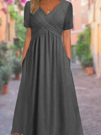 Francesca – Robe Évasée à Manches Courtes