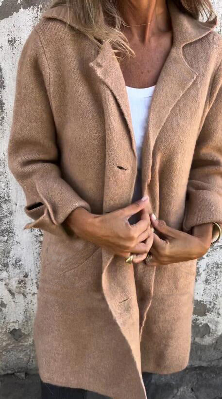 Tracy – Cardigan Long à Poches Style Décontracté pour Femmes