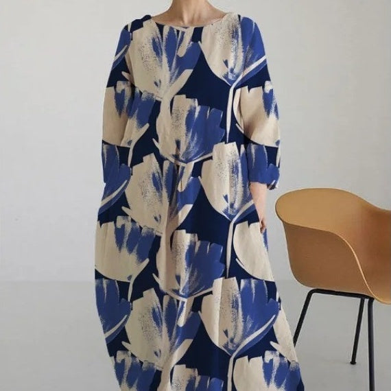 Sue – Robe de Mode Décontractée avec Impression 3D en Tissu Coton