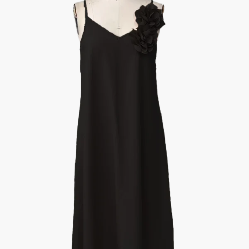 Robe élégante femme style bohème à fleurs 3D épaules, décontractée pour printemps et été