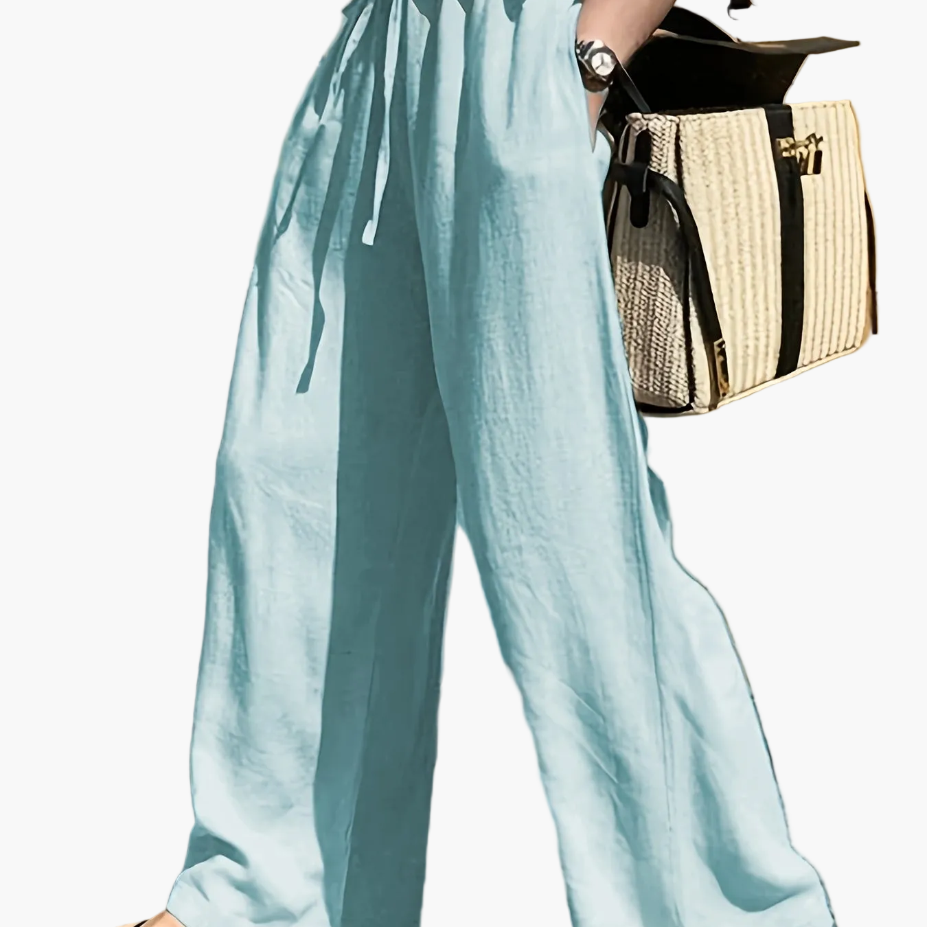 Pantaloni larghi donna stile casual chic con vita a coulisse – Ideali per primavera ed estate