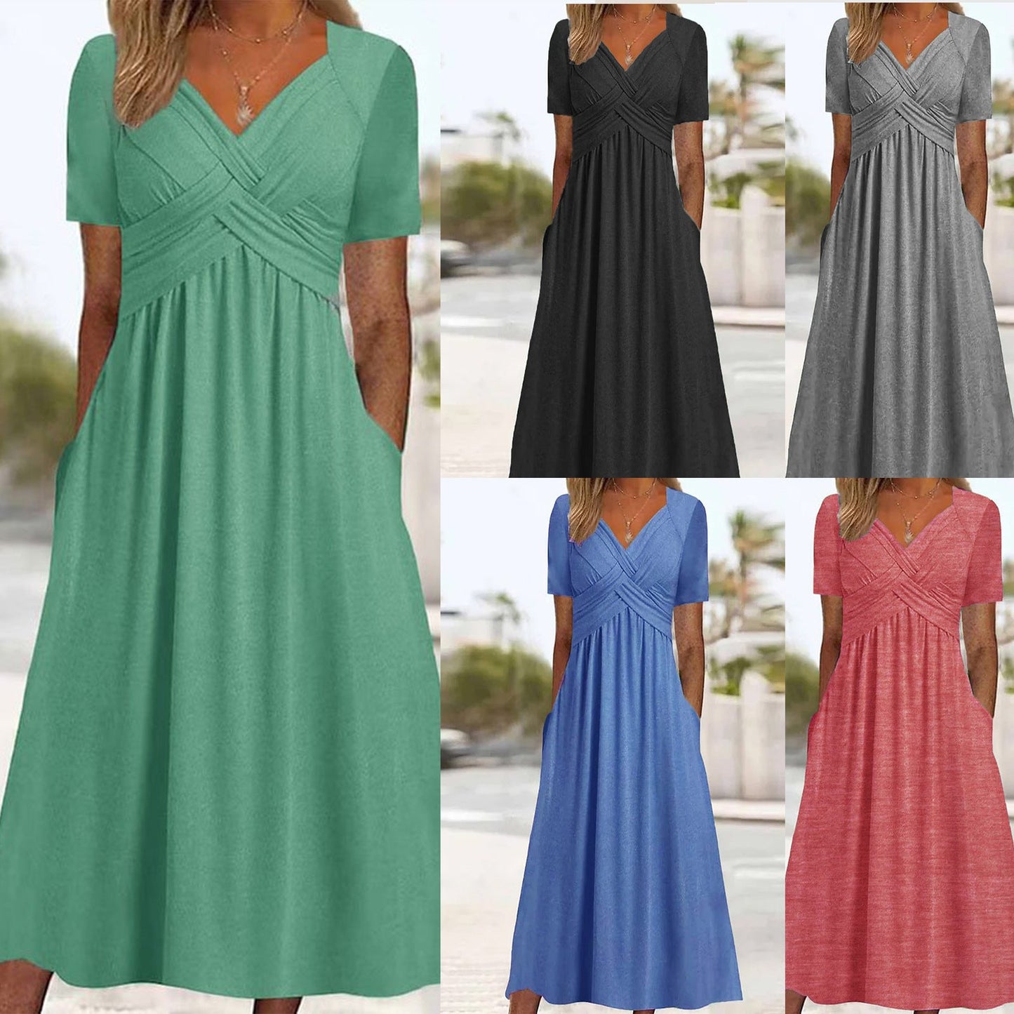 Francesca – Robe Évasée à Manches Courtes
