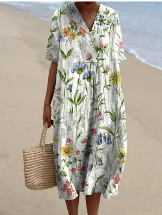 Gillian – Robe Longue Imprimée Confortable