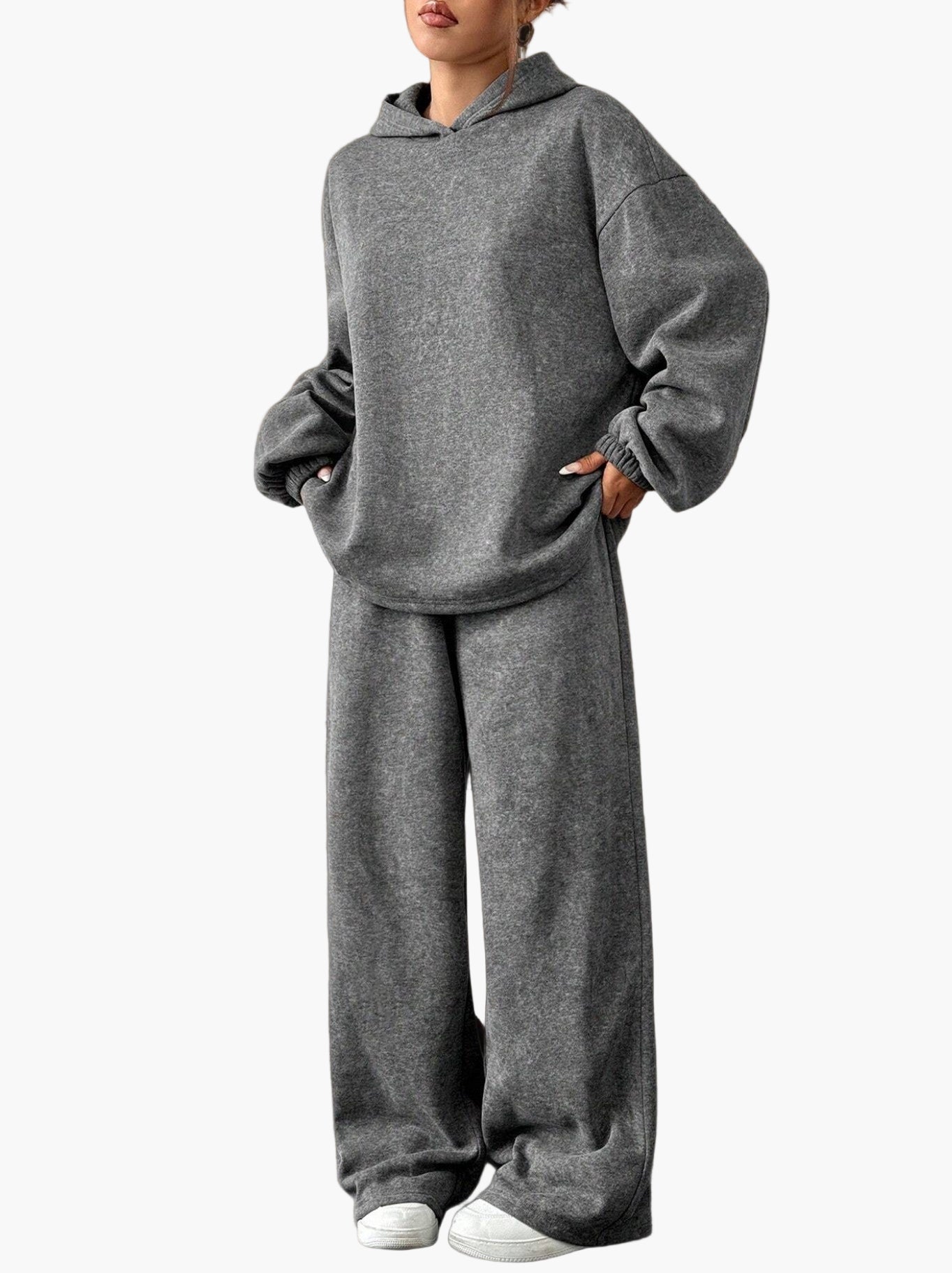 Ensemble de survêtement ample pour femme à capuche – Style décontracté et confortable pour l'automne/hiver