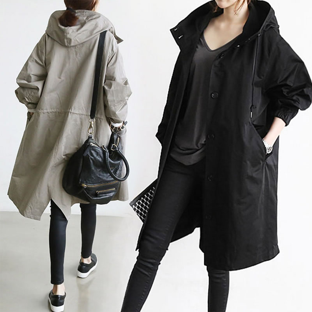 Manteau Long Imperméable Femme Style Urbain Élégant et Fonctionnel