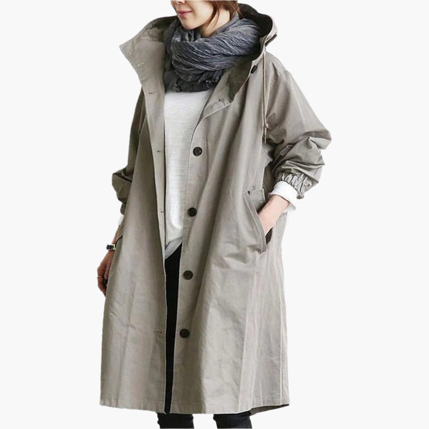 Manteau Long Imperméable Femme Style Urbain Élégant et Fonctionnel