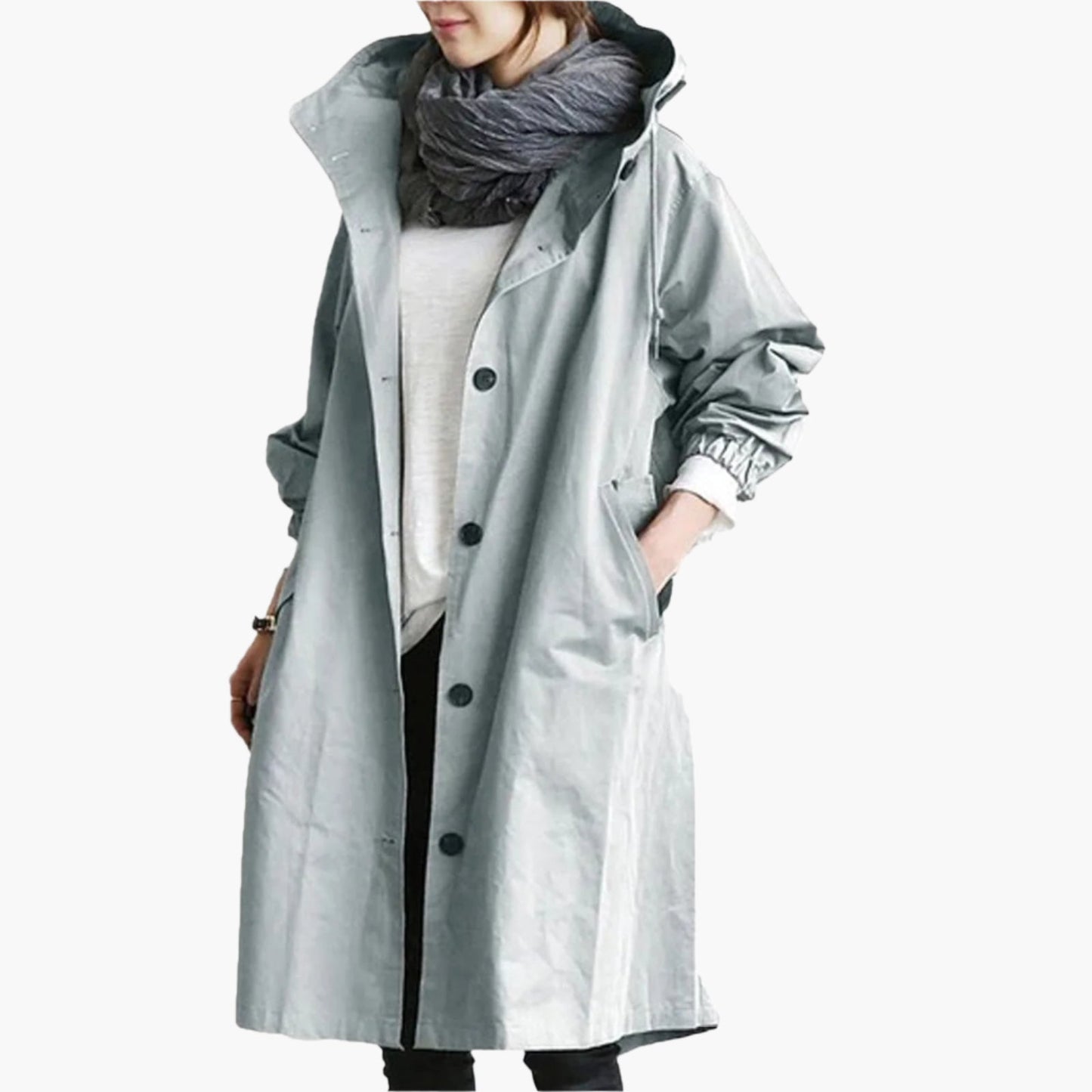 Manteau Long Imperméable Femme Style Urbain Élégant et Fonctionnel