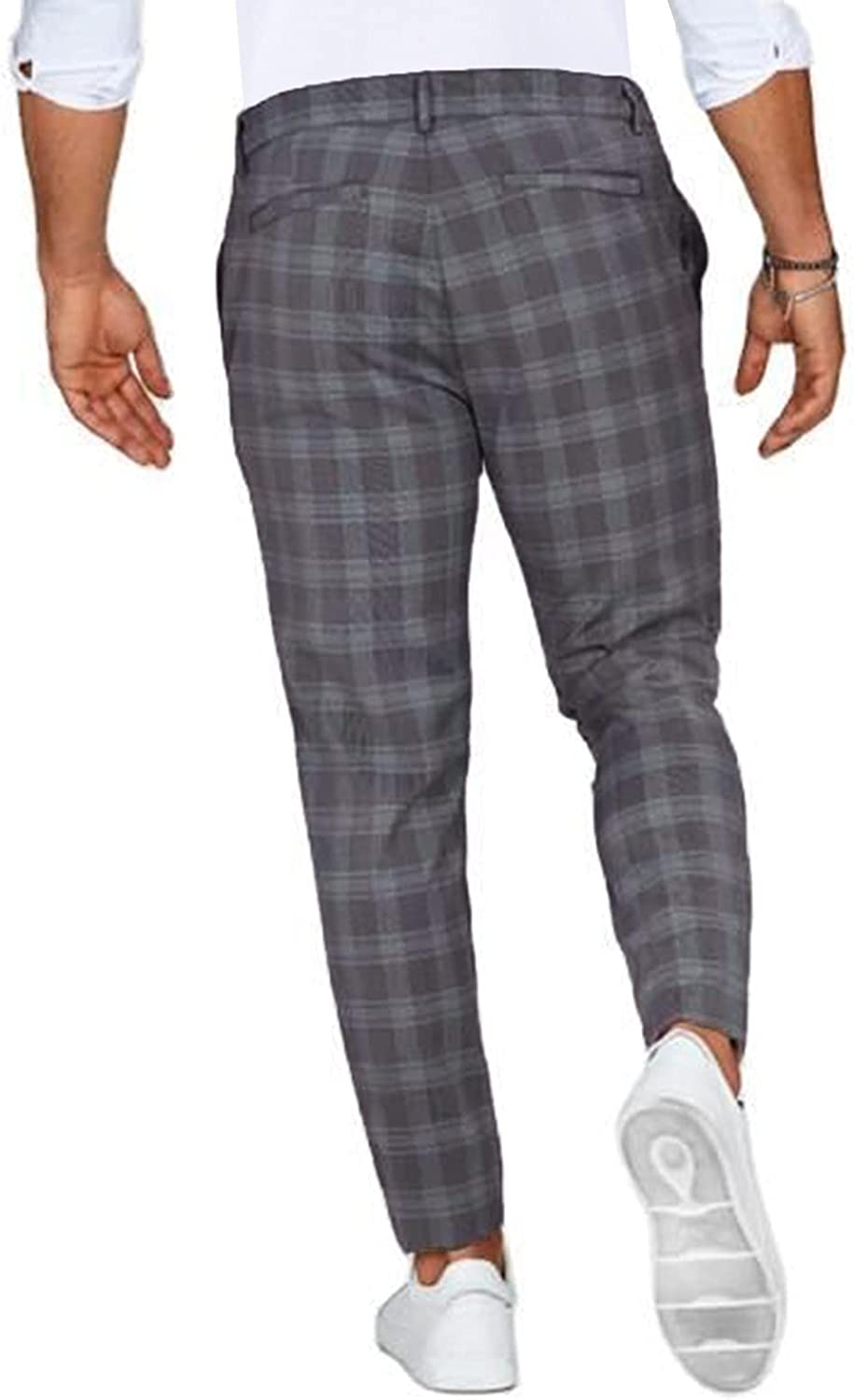 Pantalon chino homme à carreaux style décontracté et élégant