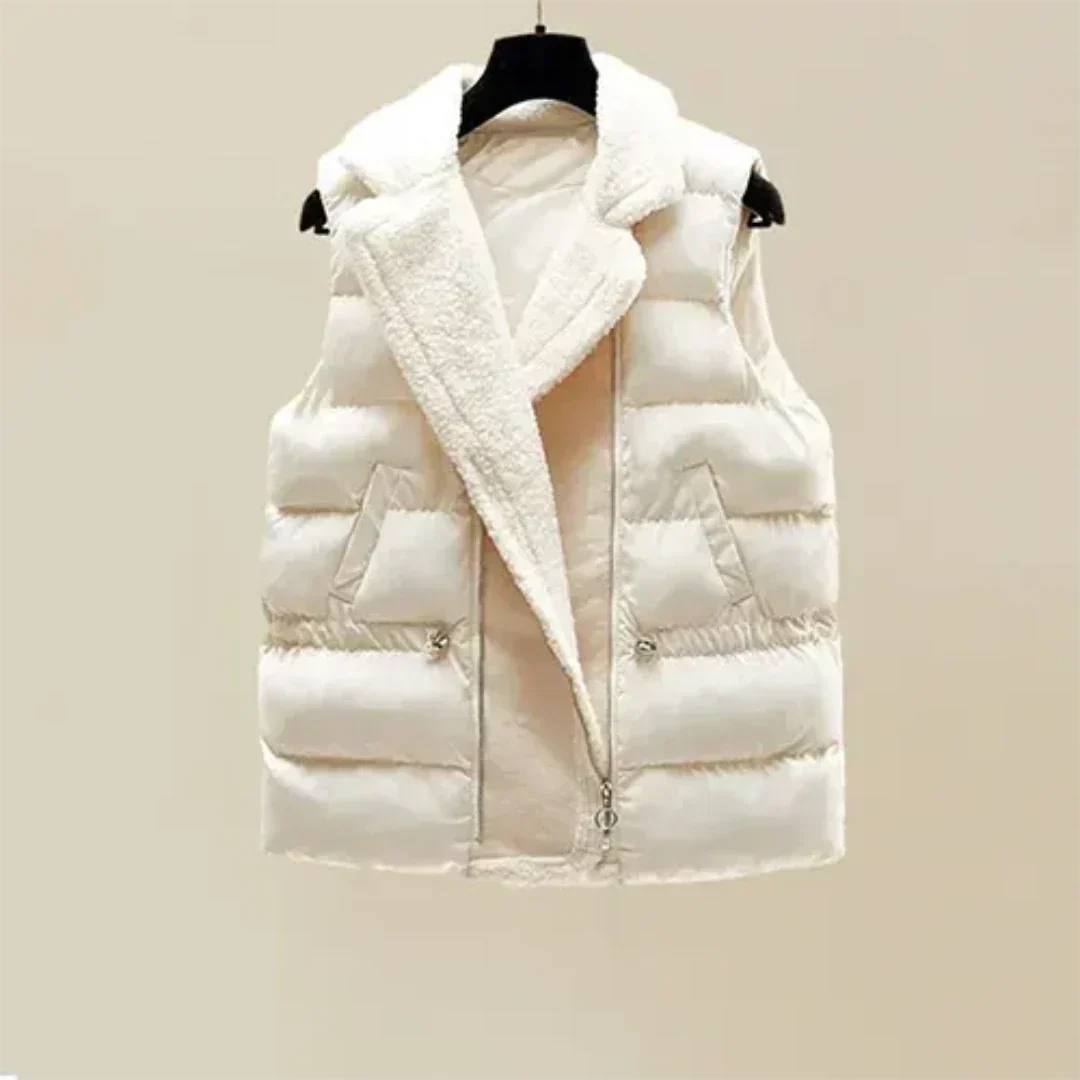 Ensemble 3 Pièces d'Hiver Femme Style Décontracté avec Pull, Pantalon et Veste Sans Manches
