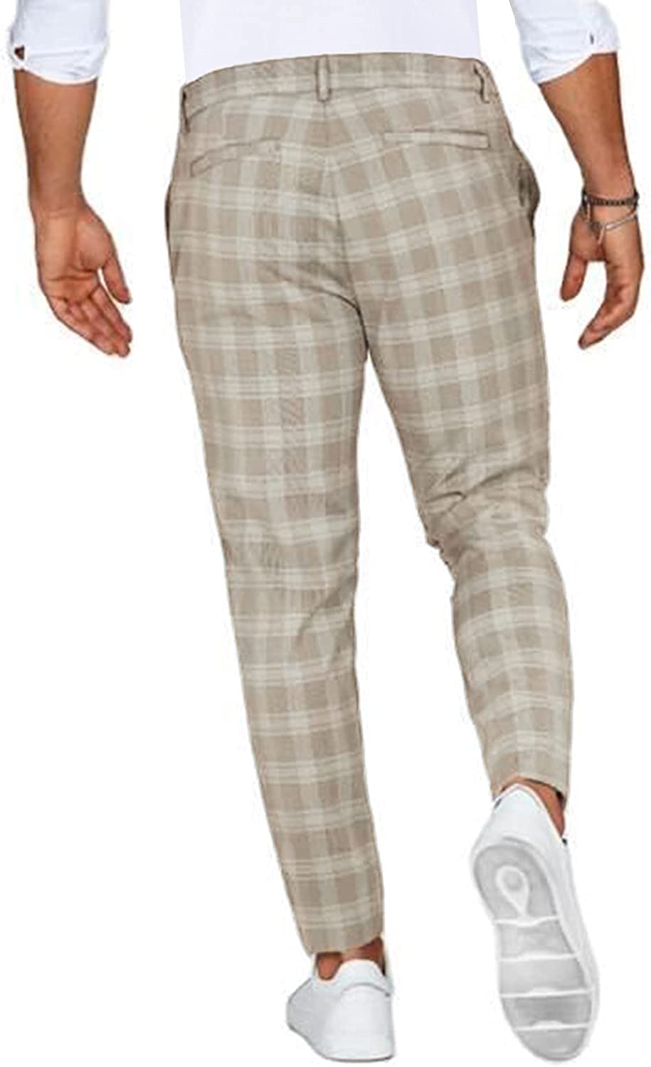 Pantalon chino homme à carreaux style décontracté et élégant