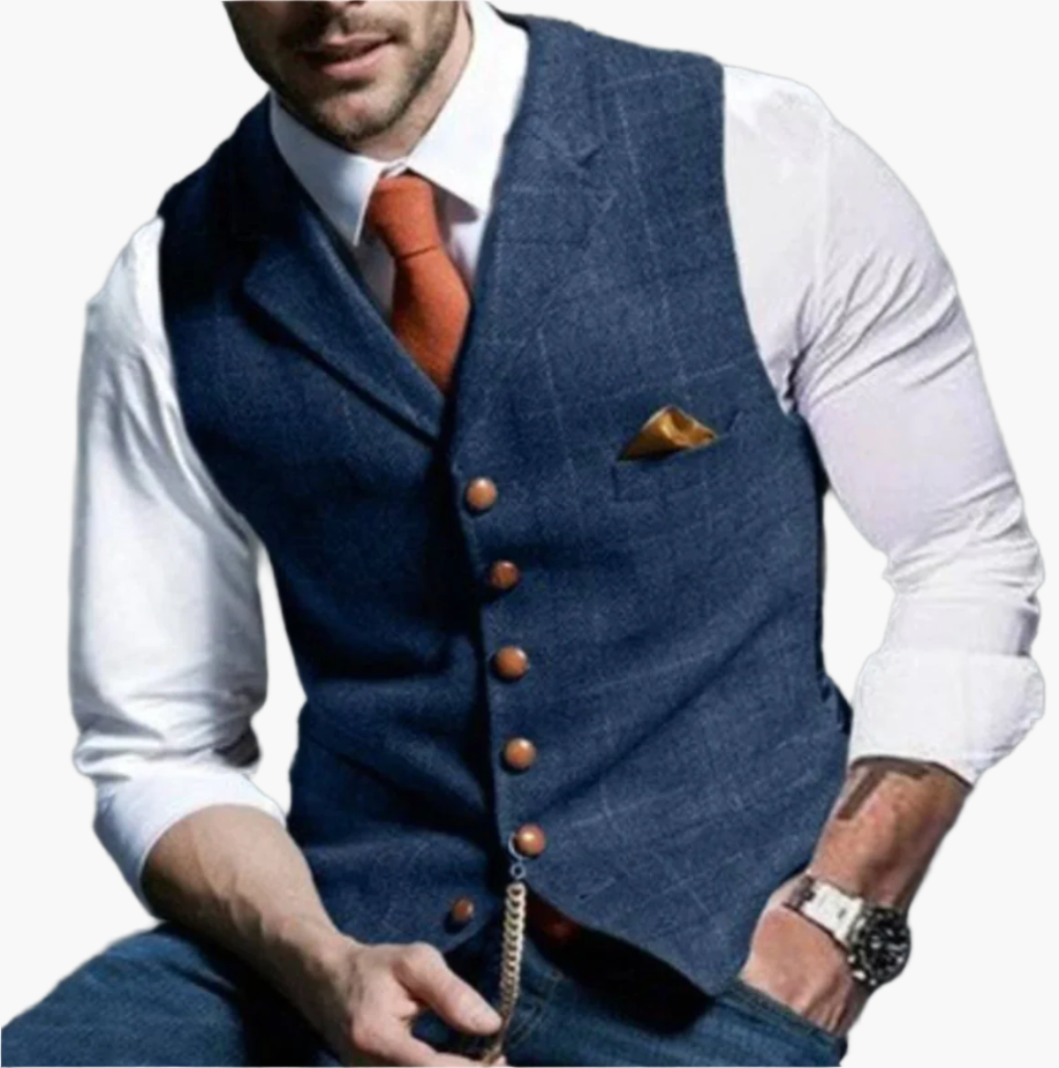 Gilet homme élégant vintage style gentleman – Idéal affaires et occasions spéciales
