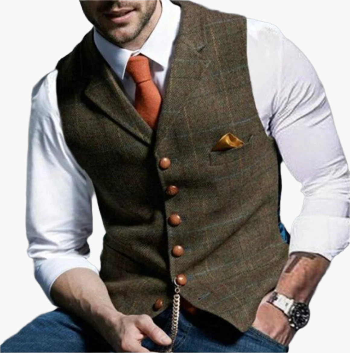 Gilet homme élégant vintage style gentleman – Idéal affaires et occasions spéciales