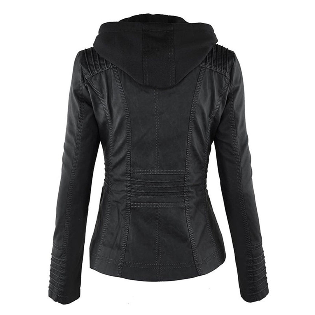 Veste Femme Style Motard à Capuche – Élégante et Polyvalente pour Toutes Saisons