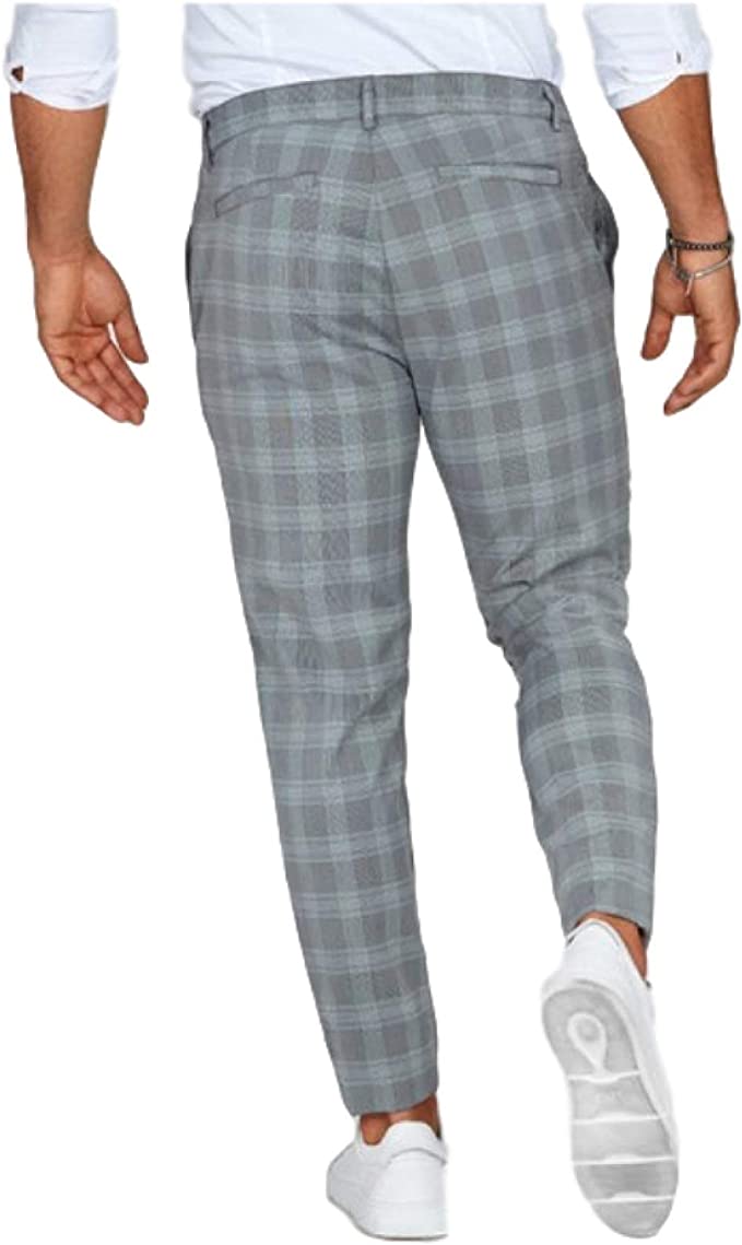 Pantalon chino homme à carreaux style décontracté et élégant