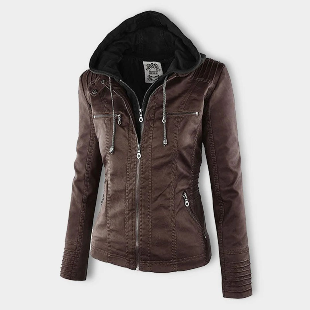 Veste Femme Style Motard à Capuche – Élégante et Polyvalente pour Toutes Saisons