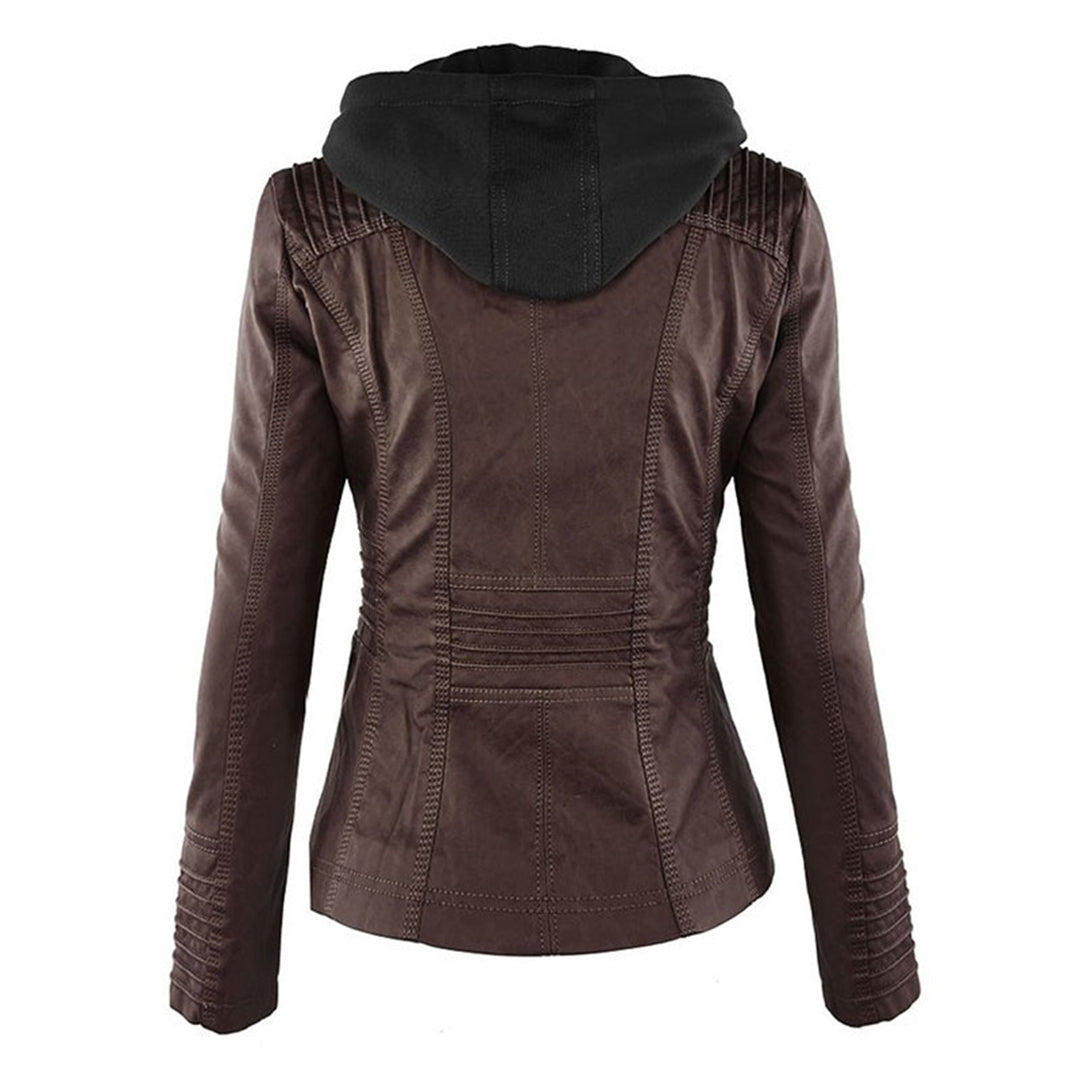 Veste Femme Style Motard à Capuche – Élégante et Polyvalente pour Toutes Saisons