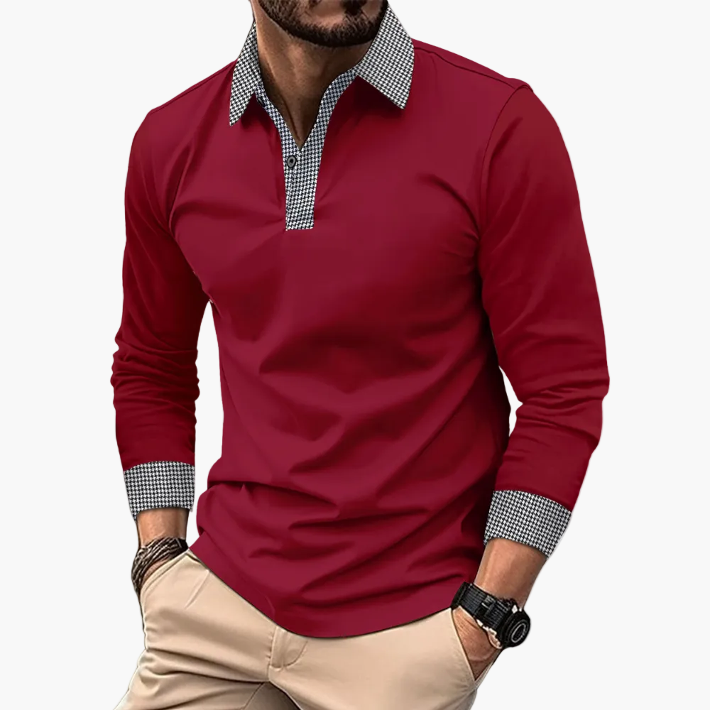 Men's long-sleeved shirt, casual elegant style