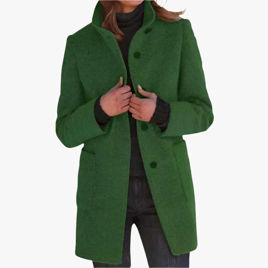 Manteau Femme Élégant à Col Montant | Style Classique et Polyvalent