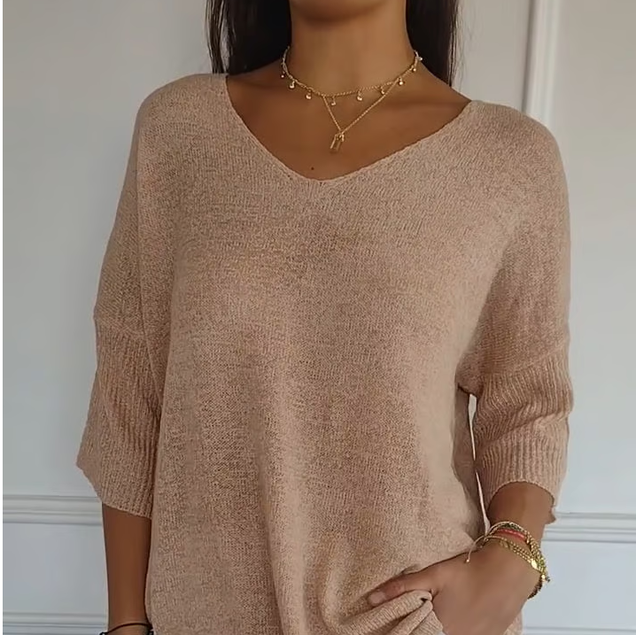 Jane – Haut en Maille Décolleté en V pour Femmes